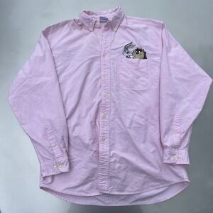 Vintage 1994 warner, Bros Looney Toons embroidered long sleeve polo button up